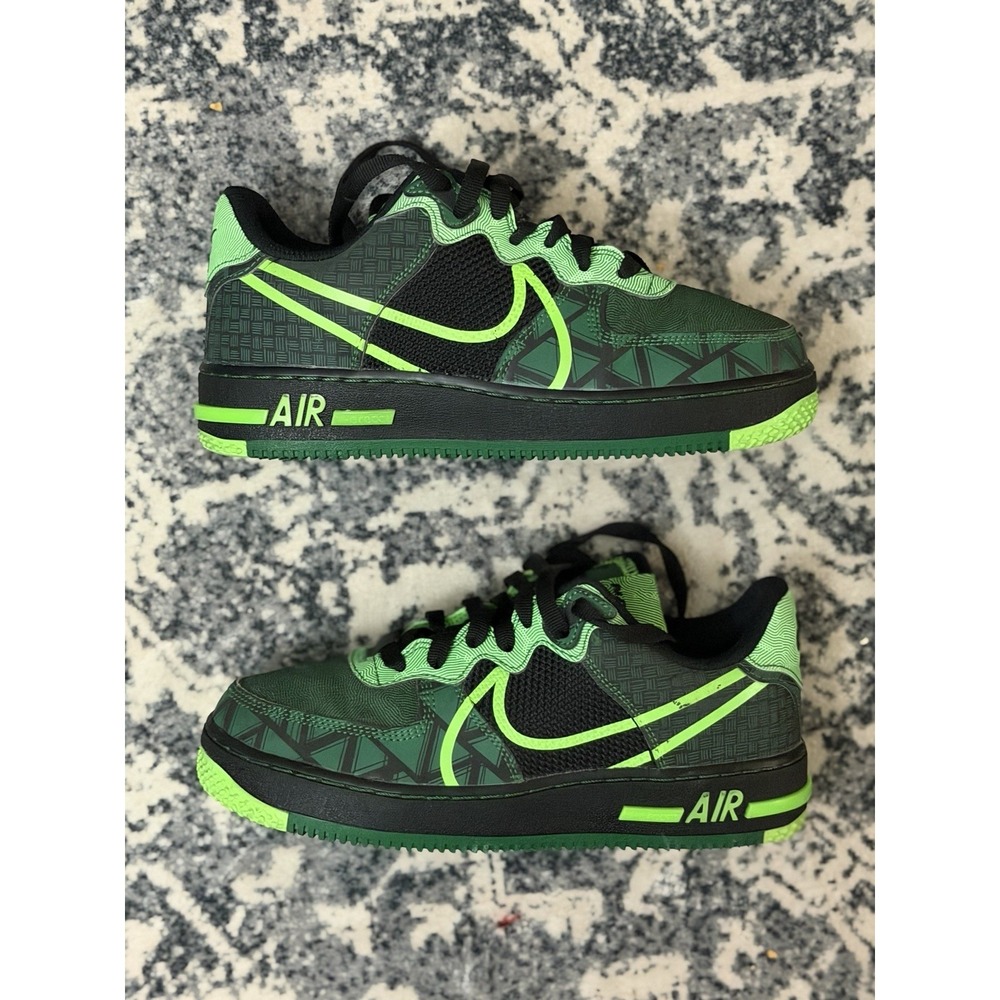 Nike Air Force 1 React Naija Mens Size 6 Green Black Athletic Shoes Sneakers
